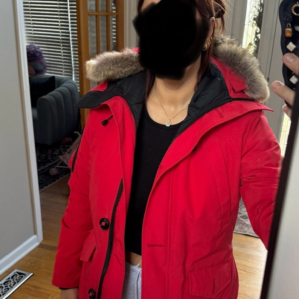 Women's Red Fur-Trimmed Parka
